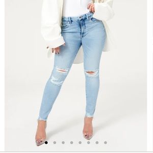 Good American Good Legs Chewed Hem Jeans Plus